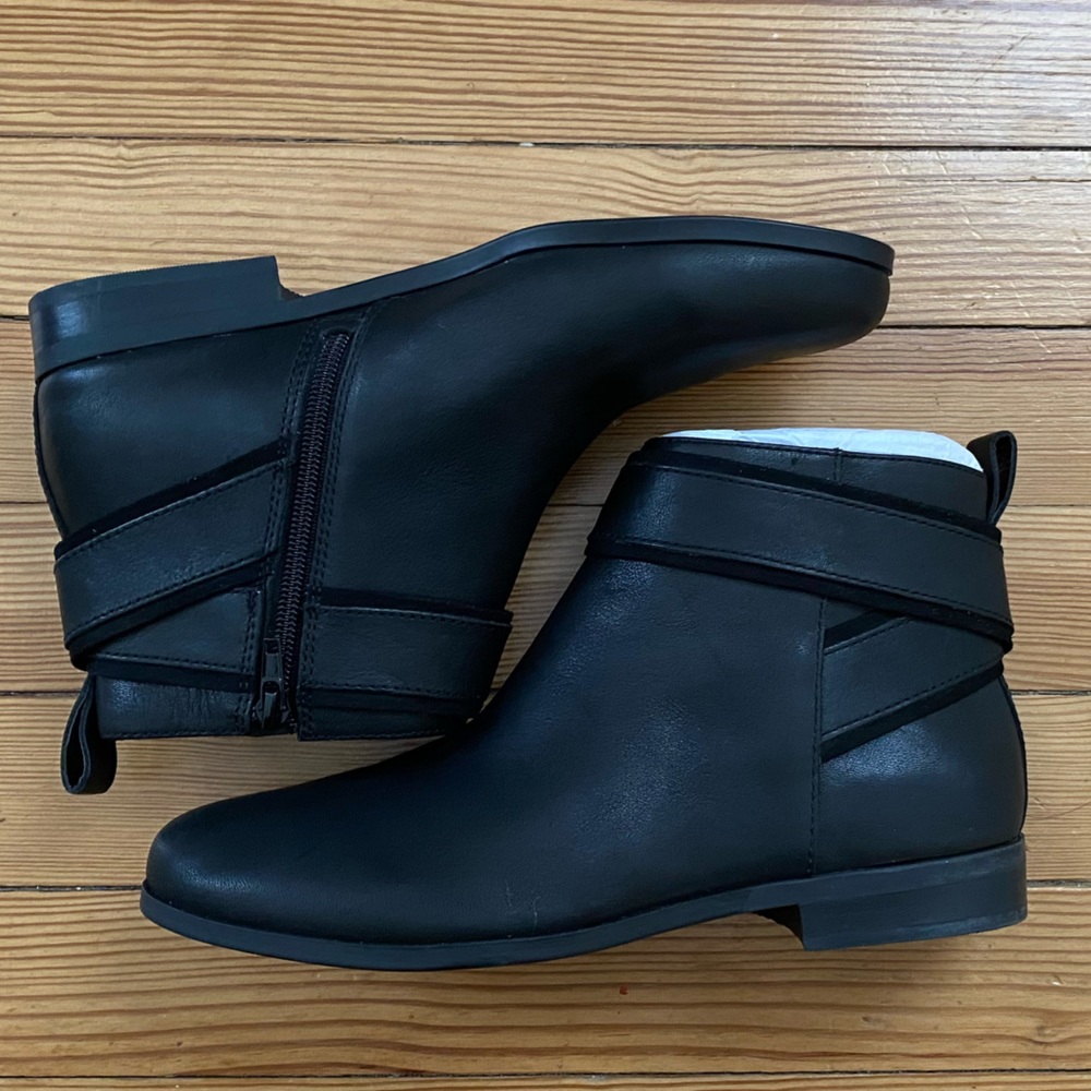 Black Leather Ankle Boots